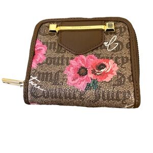 Juicy Couture Brown Wallet with Pink Floral Design
